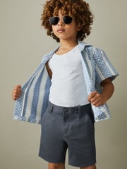 Reiss Airforce Blue Wicket 9-13 yrs Casual Chino Shorts - Image 1 of 6