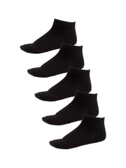 Black 5 Pack Cotton Rich Trainer Socks - Image 1 of 5