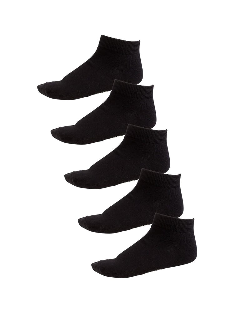 Black 5 Pack Cotton Rich Trainer Socks - Image 1 of 5