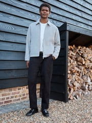 Light Grey Soft Touch Padded Harrington Jacket with Wool - Image 2 of 9