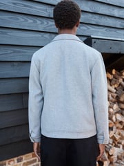 Light Grey Soft Touch Padded Harrington Jacket with Wool - Image 3 of 9