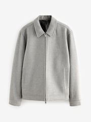 Light Grey Soft Touch Padded Harrington Jacket with Wool - Image 6 of 9