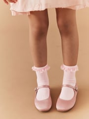 Pink Cotton Rich Ruffle Ankle Socks 2 Pack - Image 2 of 4