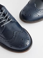 Navy Wide Fit (G) Leather Brogues - Image 5 of 6
