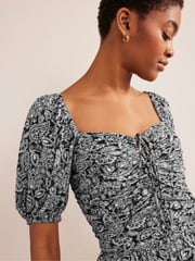Boden Black Tie Neck Keyhole Jumpsuit - Image 3 of 5