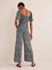 Boden Black Tie Neck Keyhole Jumpsuit - Image 4 of 5