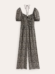 Boden Black Tie Neck Keyhole Jumpsuit - Image 5 of 5