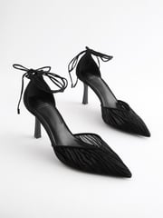 Black Forever Comfort® Point Toe Wrap Heel Shoes - Image 6 of 9