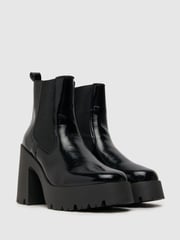 Schuh Anna Patent Black Platform Chelsea Boots - Image 2 of 4
