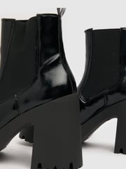 Schuh Anna Patent Black Platform Chelsea Boots - Image 3 of 4