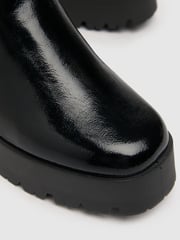 Schuh Anna Patent Black Platform Chelsea Boots - Image 4 of 4