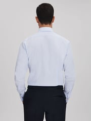 Reiss Soft Blue Marcel - Double Cuff Slim Fit Double Cuff Tuxedo Shirt - Image 6 of 8