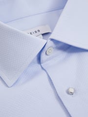 Reiss Soft Blue Marcel - Double Cuff Slim Fit Double Cuff Tuxedo Shirt - Image 7 of 8