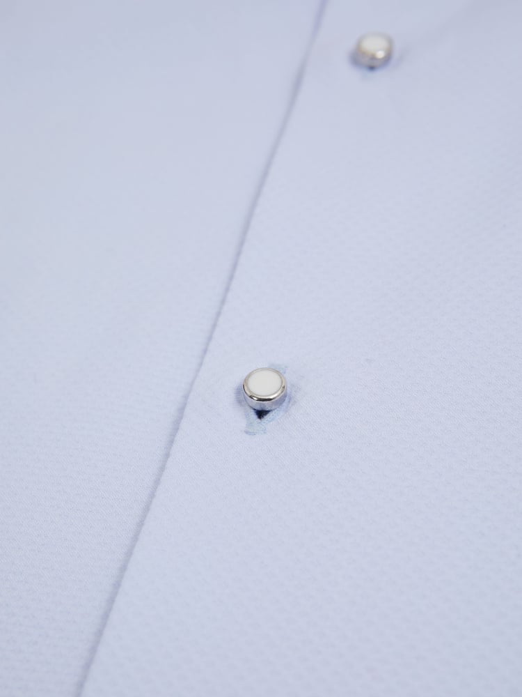 Reiss Soft Blue Marcel - Double Cuff Slim Fit Double Cuff Tuxedo Shirt - Image 8 of 8