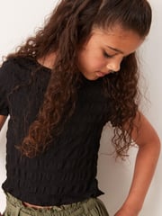 Black Textured T-Shirt (3-16yrs) - Image 1 of 5