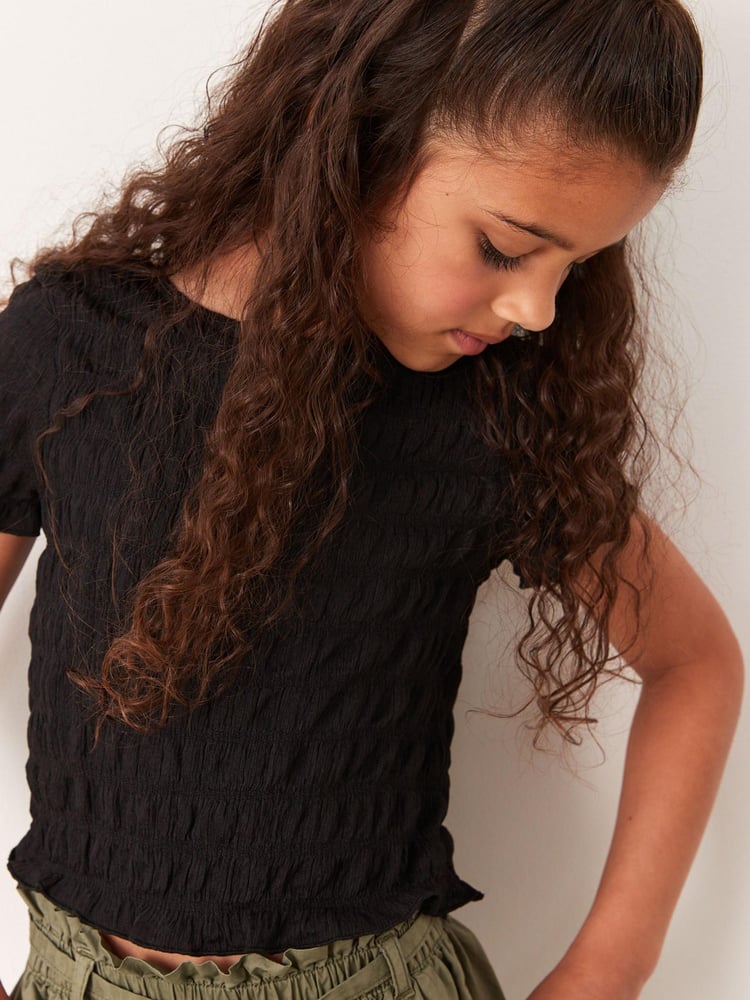 Black Textured T-Shirt (3-16yrs) - Image 1 of 5