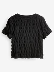 Black Textured T-Shirt (3-16yrs) - Image 5 of 5