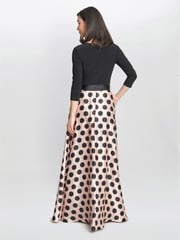 Gina Bacconi Pink Esther Spot Print Satin And Jersey Dress - Image 2 of 5
