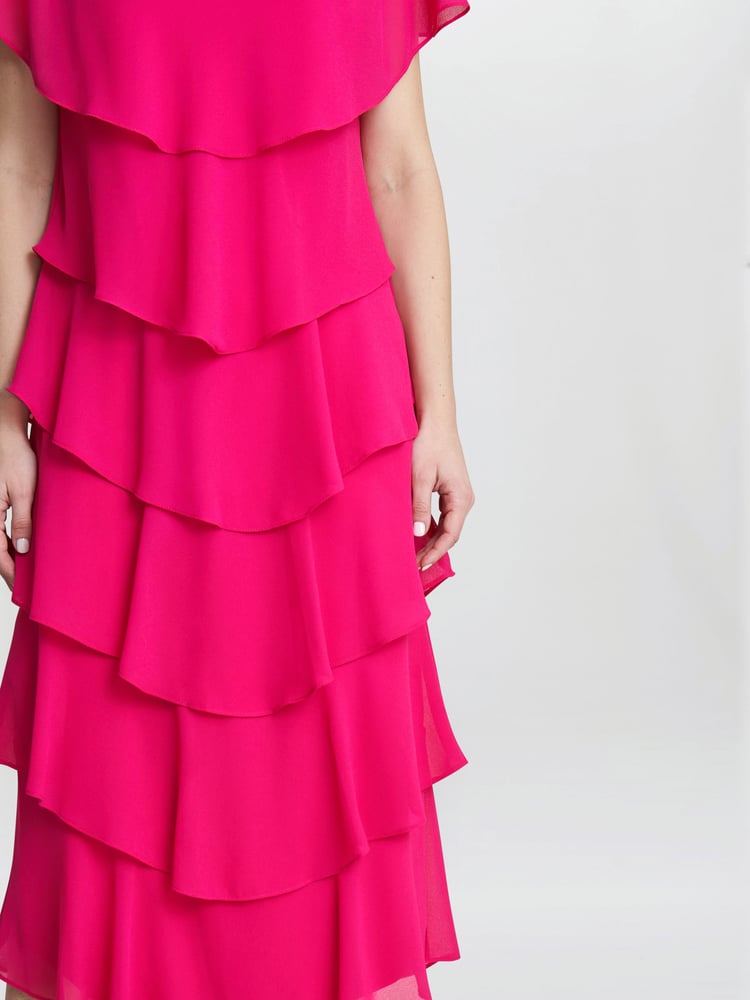 Tessa Midi Tiered Dress With Shoulder Trim - Image 4 of 4 Tessa Midi Tiered Dress With Shoulder Trim - Image 4 of 4