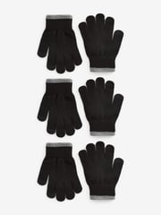 Black 3 Pack Touch Tip Magic Gloves (3-16yrs) - Image 1 of 2