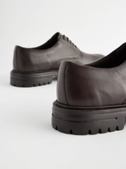 Brown Leather Cleated Sole Derby Shoes - Image 6 of 6
