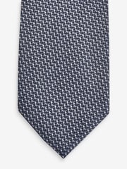Navy Blue Textured Silk Tie - Image 2 of 3