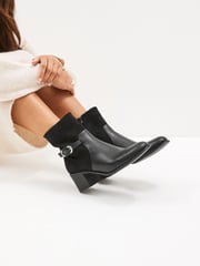 Black Forever Comfort® Buckle Detail Heeled Ankle Boots - Image 2 of 7