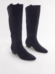 Navy Forever Comfort® Stitched Detail Western Boots - Image 1 of 5