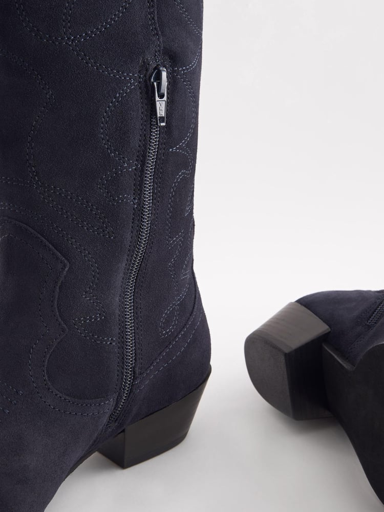 Navy Forever Comfort® Stitched Detail Western Boots - Image 5 of 5