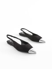 Black Forever Comfort® Metallic Toe Slingback Shoes - Image 3 of 8
