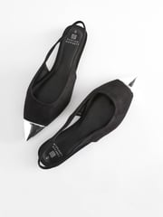 Black Forever Comfort® Metallic Toe Slingback Shoes - Image 5 of 8