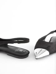 Black Forever Comfort® Metallic Toe Slingback Shoes - Image 8 of 8