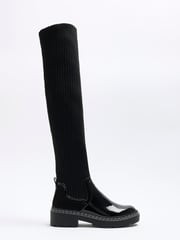 River Island Black Knit High Leg Boots - Image 2 of 5