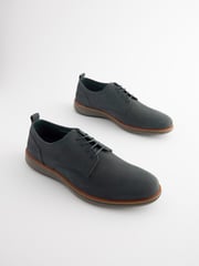 Navy Blue Leather Derby Shoes - Image 1 of 6
