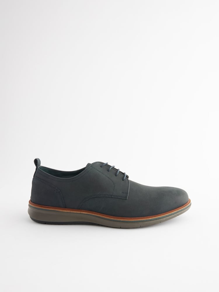 Navy Blue Leather Derby Shoes - Image 2 of 6