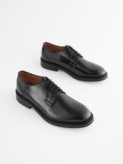 Black Leather Gloss Derby Shoes - Image 3 of 7