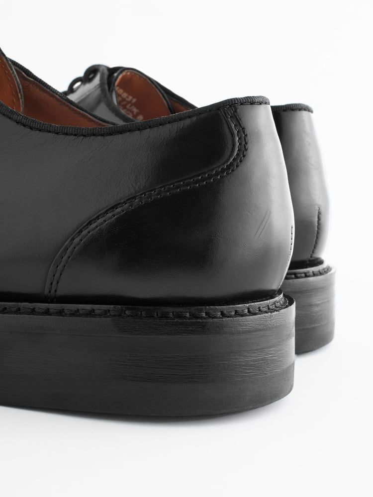 Black Leather Gloss Derby Shoes - Image 7 of 7