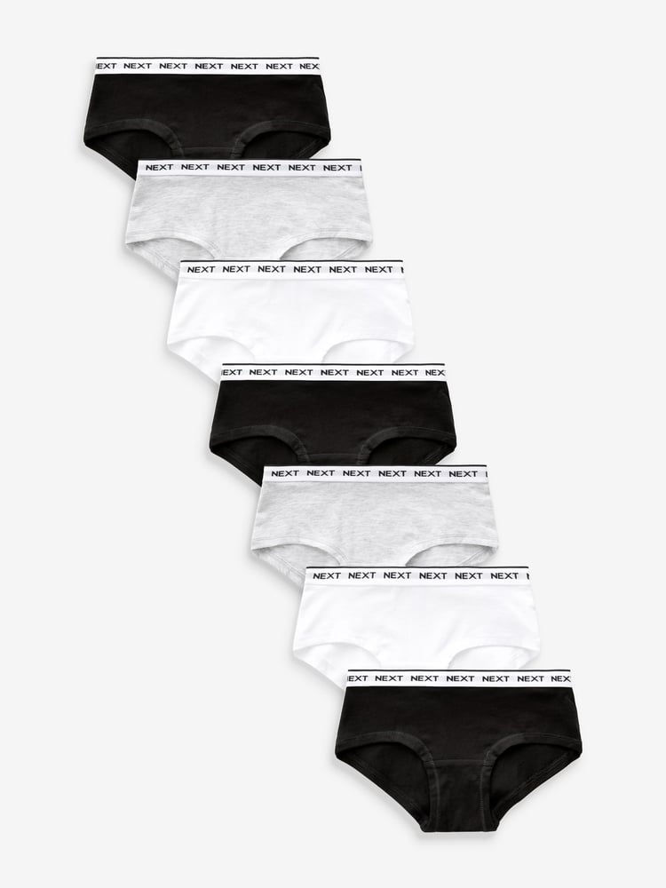 Black-White Hipster Briefs 7 Pack (2-16yrs) - Image 1 of 10