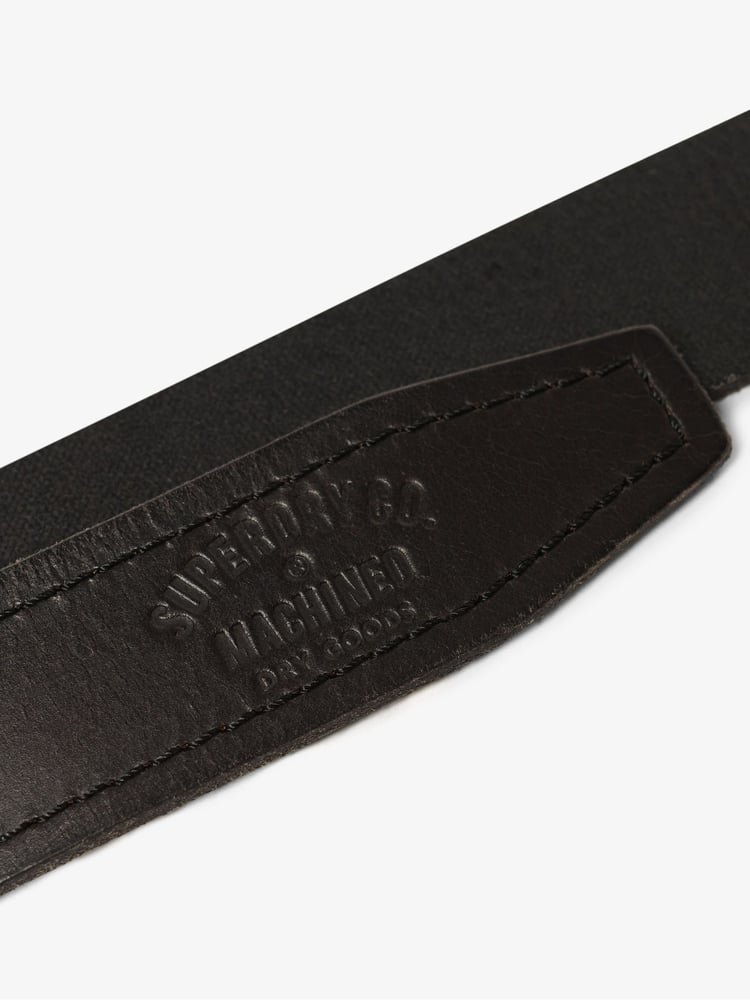 Superdry Black Badgeman Leather Logo Belt - Image 4 of 4