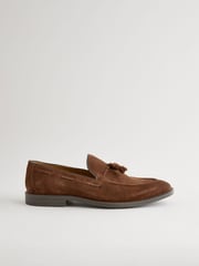 Brown Suede Tassel Loafers - Image 3 of 6
