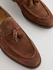 Brown Suede Tassel Loafers - Image 4 of 6