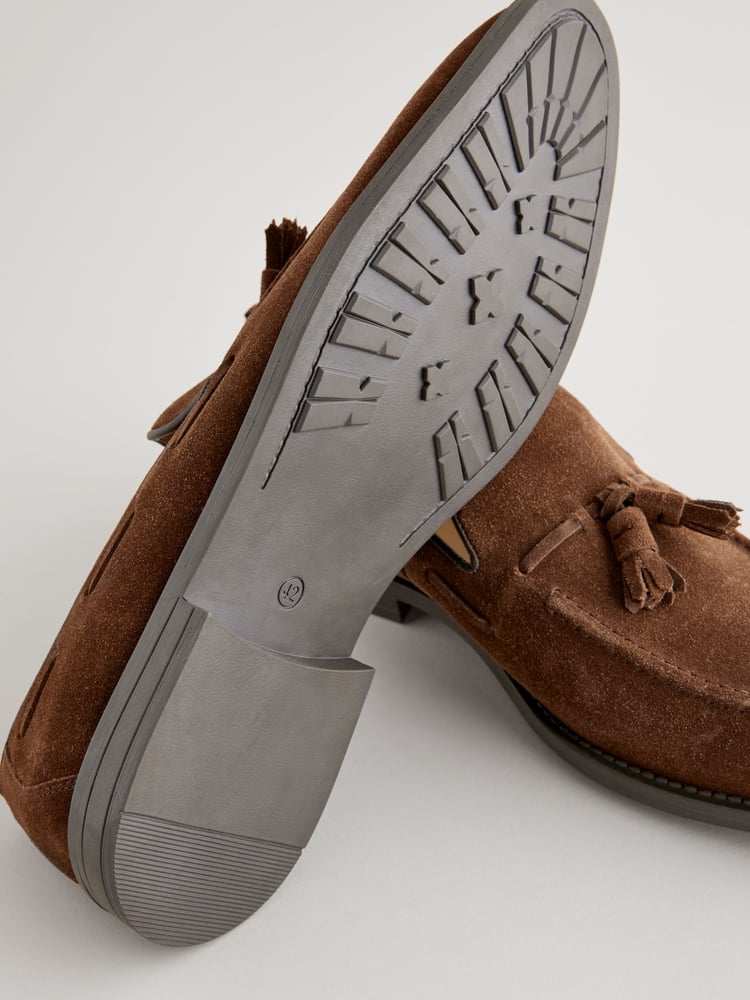 Brown Suede Tassel Loafers - Image 6 of 6