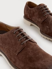 Brown Suede Derby Shoes - Image 4 of 6