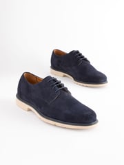 Navy Blue Suede Derby Shoes - Image 2 of 7