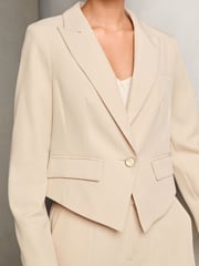Lipsy Cream Fitted Single Button Tailored Blazer - Image 2 of 4