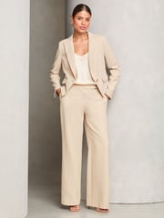 Lipsy Cream Fitted Single Button Tailored Blazer - Image 3 of 4
