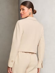 Lipsy Cream Fitted Single Button Tailored Blazer - Image 4 of 4