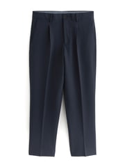 Navy Blue Relaxed Fit Seersucker Suit Trousers - Image 5 of 8