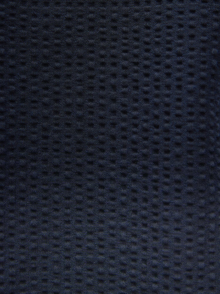Navy Blue Relaxed Fit Seersucker Suit Trousers - Image 8 of 8