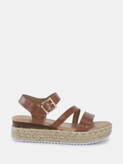 Novo Brown Wide Fit SIMBA Espadrille Strappy Sandals - Image 2 of 6